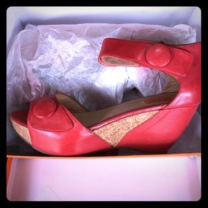 Miz Mooz Red Wedge Sandals